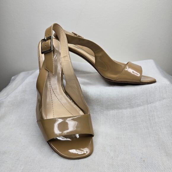 KATE SPADE Tan Slingback Open Toe 3in Heels - Picture 1 of 10